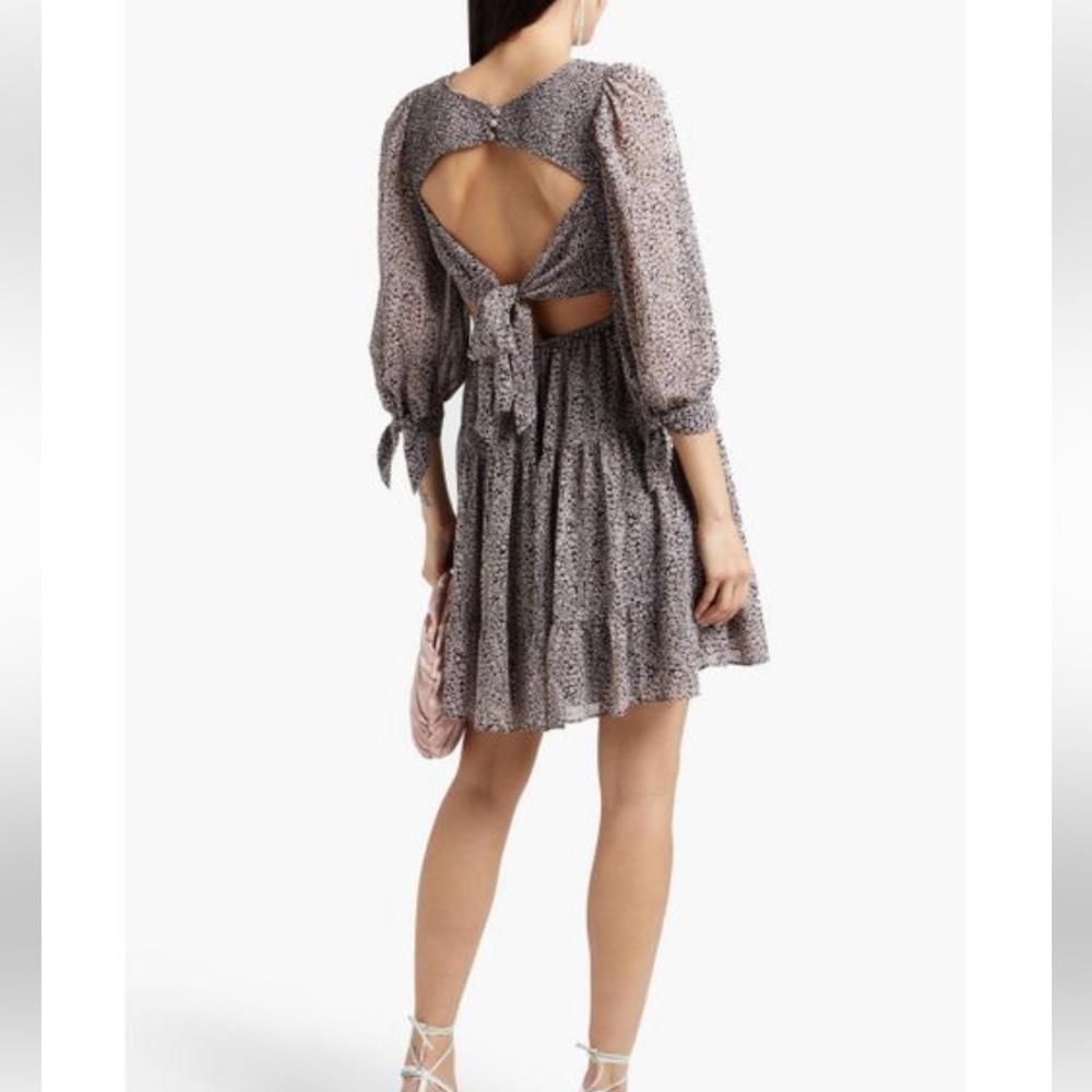 CINQ À SEPT Annabelle open-back printed crepe de chine mini dress - Picture 8 of 14
